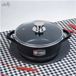 قابلمه گرانیت درب شیشه ای 24سانتMGS