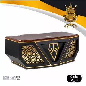 میز مدیریت اداری لاکچری مدل M03 امپراطور قابل سفارش با ال و بدون ال، سه کشو، MDF و هایگلاس، 2 سال ضمانت کامنا مدل 13125691