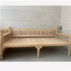 تخت سنتی 2در یک خام و بدون رنگ گره چینی شبکه ای نیمکت سنتی مبل سنتی کامنا مدل 13122772