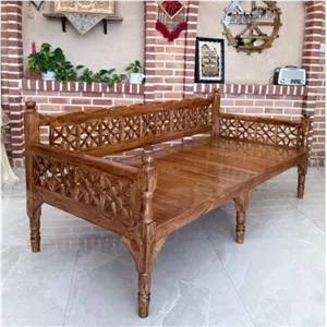 تخت سنتی گره چین چوب ایرانی رنگ فندقی کامنا مدل 13123574