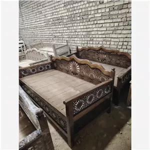 تخت سنتی چوب روس معمولی پایه خراطی کامنا مدل 13123614