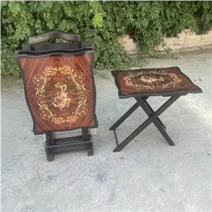 میز عسلی پولیشی مدل چمدانی چهار عددی کامنا مدل 13146751