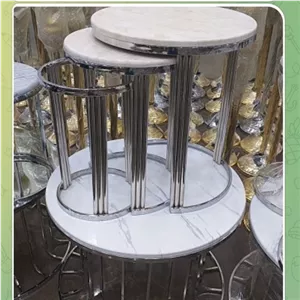 میز عسلی مدل وستور سه خط آبکاری شده کامنا مدل 13146754