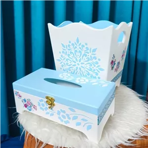 ست سطل و جادستمالی کارد و چنگال چوبی دکوپاژ شیکوپاژ کامنا مدل 13138979