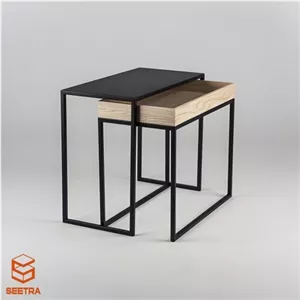 میز عسلی چوبی فلزی دوتایی مدل MA02 کامنا مدل 13146934