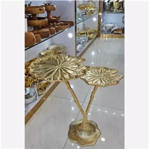 میز عسلی نیلوفر دو شاخه طلایی و نقره ای کامنا مدل 13147567