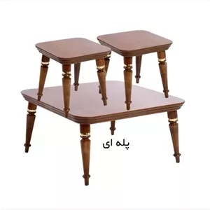 میز عسلی چوب روس رنگی پایه خراطی کامنا مدل 13147942