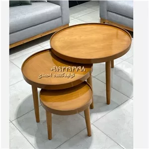 جلومبلی عسلی چوبی گرد کلاسیک کامنا مدل 13148137