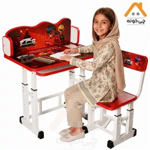 میز و صندلی کودک دخترانه طرح دختر کفشدوزکی قابل تنظیم ارتفاع صادراتی کامنا مدل 13148658