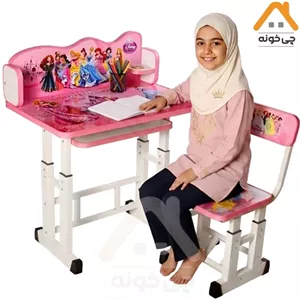 میز و صندلی کودک دخترانه مدل پرنسس قابل تنظیم ارتفاع صادراتی کامنا مدل 13148663