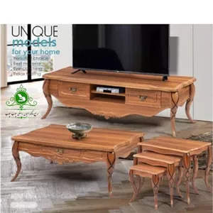 ست میز تلویزیون و جلو مبلی عسلی مدل پیچک کامنا مدل 13149912