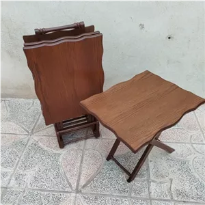 میز عسلی مدل طرح چوب تاشو چهار عددی کامنا مدل 13150260