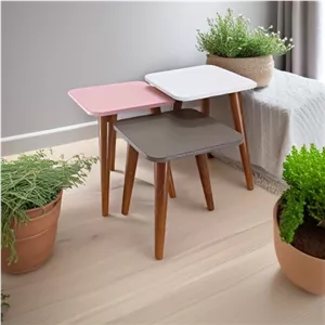 میز عسلی فانتزی لیون مجوعه سه عددی 322کد 63 لمین کامنا مدل 13150315
