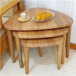 میز عسلی 3 عددی مدل دلسا مثلثی کم جا چوبی کامنا مدل 13152875