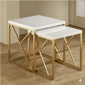 میز عسلی فلزی مدرن ست دوتایی کد M-107 کامنا مدل 13153552