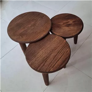 میز عسلی 3 پایه چوبی مدرن مینیمال کامنا مدل 13150154