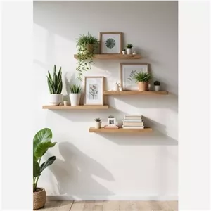شلف دیواری 3سایز 60و50و40 عرض 20 ارتفاع 5 جنس چوب ام دی اف کامنا مدل 13118206