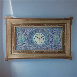 ِساعت میناکاری دیوارکوب همراه با قاب خاتم کد DK384 مبلمان نوراس مدل 14132370 