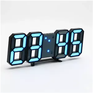 ساعت دیجیتال رومیزی آبی بدنه مشکی مبلمان نوراس مدل 14133745