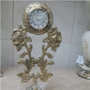 ساعت رومیزی برنزی مبلمان نوراس مدل 14134295