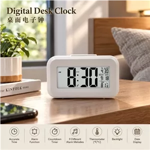 ساعت رومیزی آلارم دار دیجیتال دماسنجدار با نور پس زمینه led مبلمان نوراس مدل 14134538