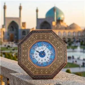 ساعت خاتم کاری هشت گوش ستاره قطبی با صفحه میناکاری مبلمان نوراس مدل 14135590 