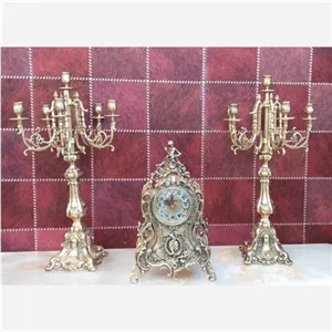 ساعت شمعدان آمریکایی کاپ کنت ساعت رومیزی کنسول بوفه برنز اصل مبلمان نوراس مدل 14135854