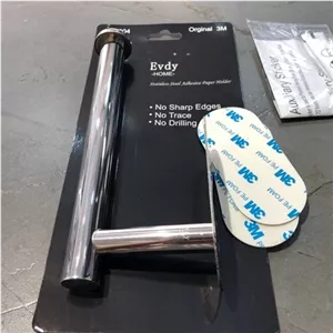 جا دستمال رول کوتاه دیواری استیل چسبی وارداتی رنگ کروم مبلمان نوراس مدل 14147014