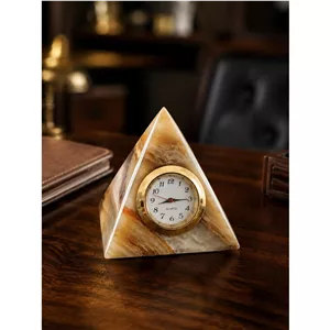 ساعت رومیزی سنگی مرمر ماروک طرح هرم مدل ماربل کلاسیک مبلمان نوراس مدل 14138531