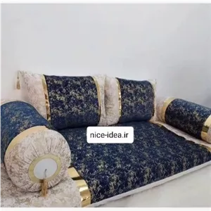 ست شاه نشین تشک و بالشت مخمل طلاکوب مبلمان نوراس مدل 14109325