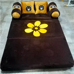 کاناپه تختشو کودک طرح خرس قهوه ای مبلمان نوراس مدل 14110280