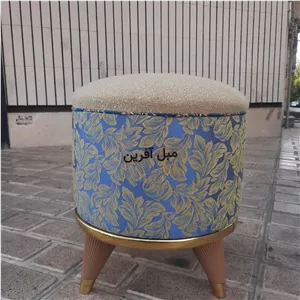 صندلی پاف گلدار تدی مغزی دوزی شده طلایی مبلمان دیرا مدل 12109761