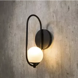 دیوارکوب حبابی تک شعله نقره ای