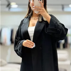 مانتو بلند زنانه رنگ مشکی کد 121