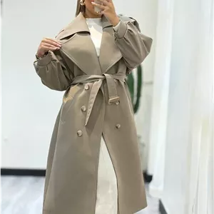 بارانی بلند نیلو زنانه جنس سانتانا گرم بالا فری سایز کد189