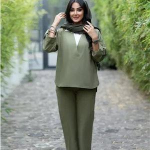 ست شومیزوشلوار لینن زنانه مدل آوین کد196