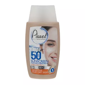 کرم ضد آفتاب بژ روشن پیکسل مناسب پوست خشک و حساس SPF50