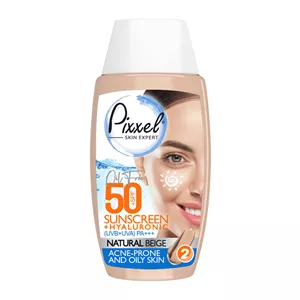 کرم ضد آفتاب بژ طبیعی پیکسل مناسب پوست چرپ و جوشدار SPF50
