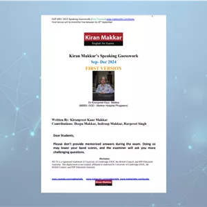 کتاب اسپیکینگ ماکار (Makkar Speaking Sep-Dec 2024 First Version) اثر دکتر کیران ماکار نسخه PDF انگلیسی