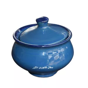 قندان سفالی فیروزه ای