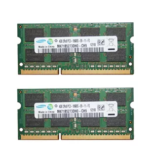 رم لپ‌تاپ سامسونگ DDR3 دو کاناله 4 گیگابایت 1333 مگاهرتز مدل 10600s بسته 2 عددی SO-DIMM