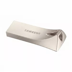 فلش مموری سامسونگ Bar Plus ظرفیت 64 گیگابایت USB 3.1 با بدنه فلزی مقاوم، سرعت انتقال 300 مگابایت بر ثانیه، ضد آب تا عمق یک متر، مقاوم در برابر ضربه، شوک، حرارت و مغناطیس