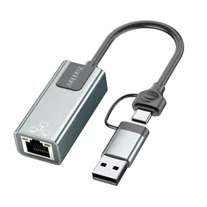 کارت شبکه اکسترنال مبدل USB-A USB-C به LAN ارلدام مدل NC3 RJ45