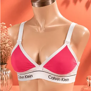 سوتین دخترانه دورنگ نخی صورتی سایز60