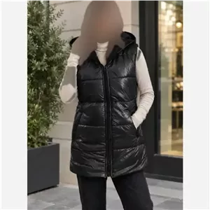 پافر شمعی کلاهدار زیپی جیبدار پاییزه قد 80 فری سایز