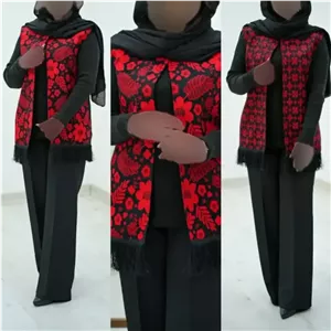 جلیقه ریش دار فرحزاد جنس تافته و پرشیا سایز فری 38 تا 46