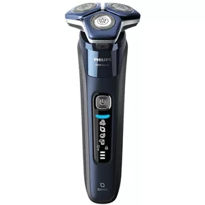 ماشین اصلاح موی صورت فیلیپس مدل S7885 با تیغه چرخشی 360 درجه استیل پیشرفته، قابلیت استفاده خشک و مرطوب، تکنولوژی Skin IQ و Power Adapt برای تنظیم خودکار سرعت، شارژ سریع 5 دقیقه‌ای و ضدآب بودن با امکان استفاده زیر دوش