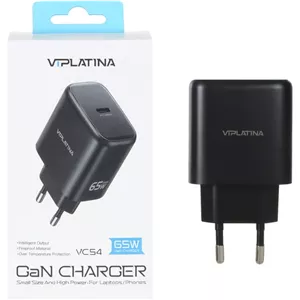 شارژر دیواری فست و PD تک پورت VIPLATINA مدل VC54 65W - مشکی