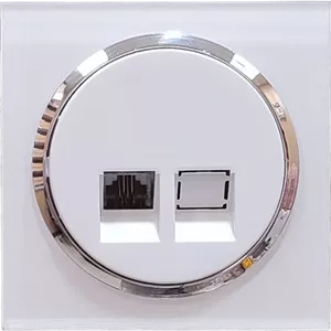تلفن تک سوکت مدل آوا ساده سفید زه نقره ای (مکانیزم+قاب+زه نقره ای)