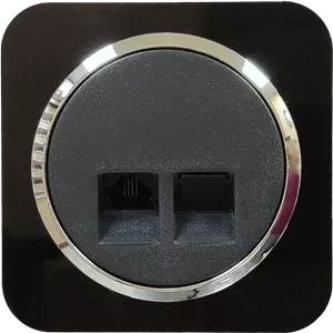تلفن تک سوکت مدل آدا پلکسی مشکی زه نقره ای (مکانیزم+قاب+زه نقره ای)